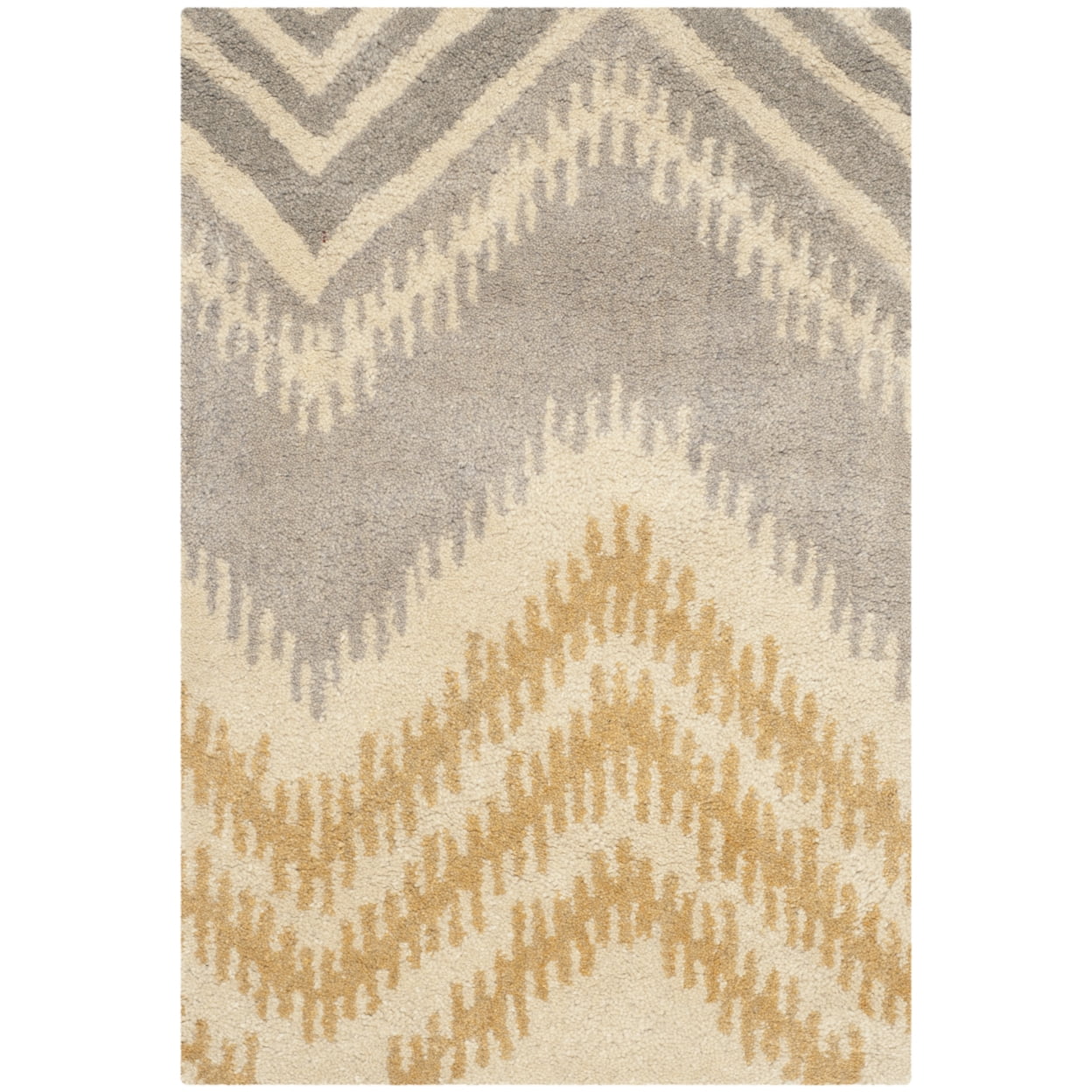 Capri Grey and Gold Hand-Tufted Wool Area Rug