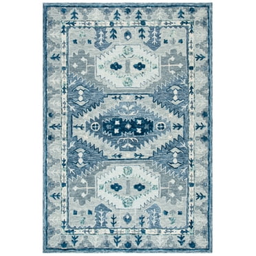SAFAVIEH Capri Collin Southwestern Wool Area Rug, Blue/Grey, 3' x 5'