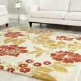 thumbnail image 1 of SAFAVIEH Capri Elvina Floral Wool Area Rug, Beige/Rust, 7' x 7' Square, 1 of 6