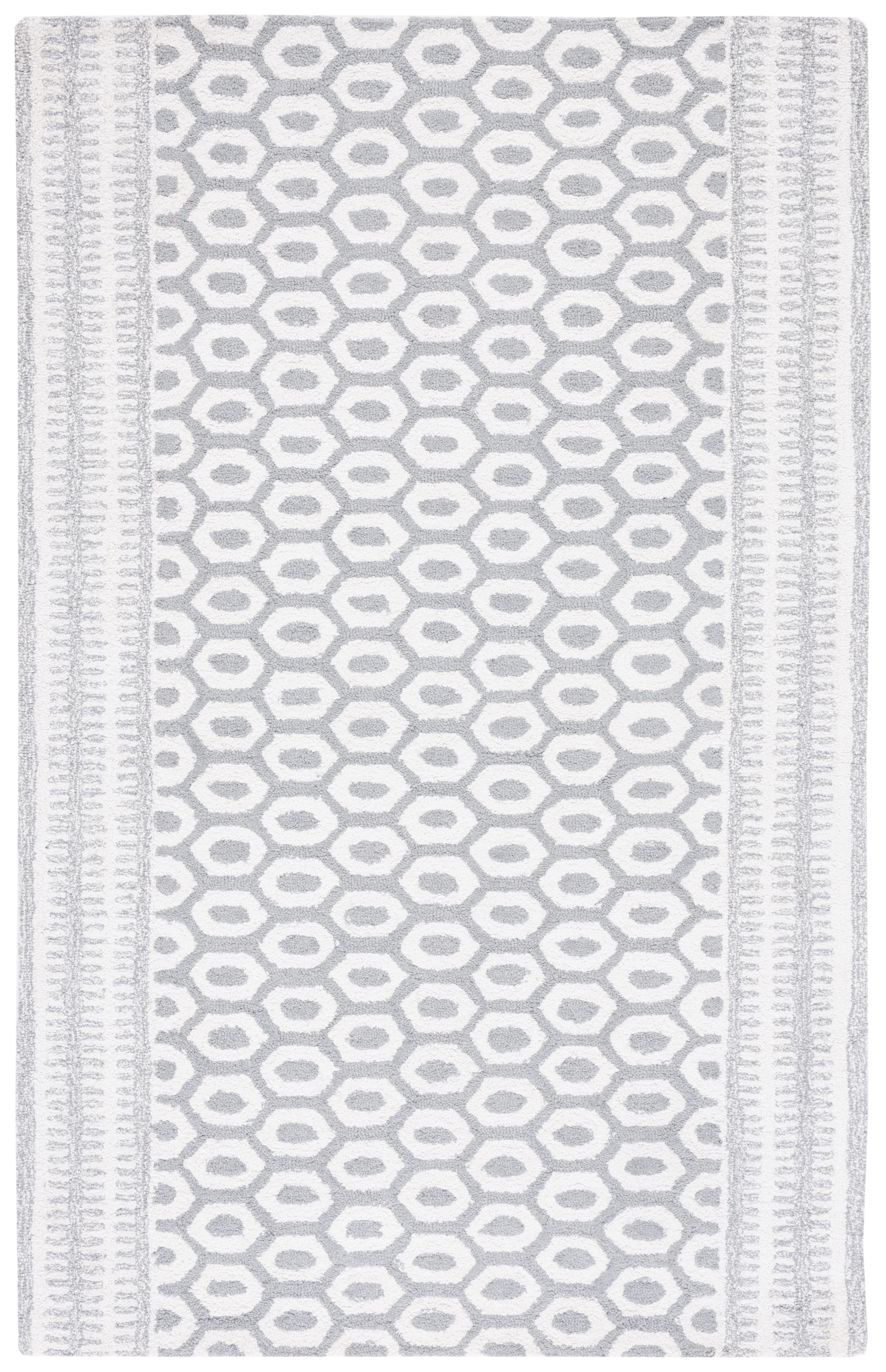 SAFAVIEH Capri Francis Geometric Area Rug, Ivory/Grey, 6' x 9'