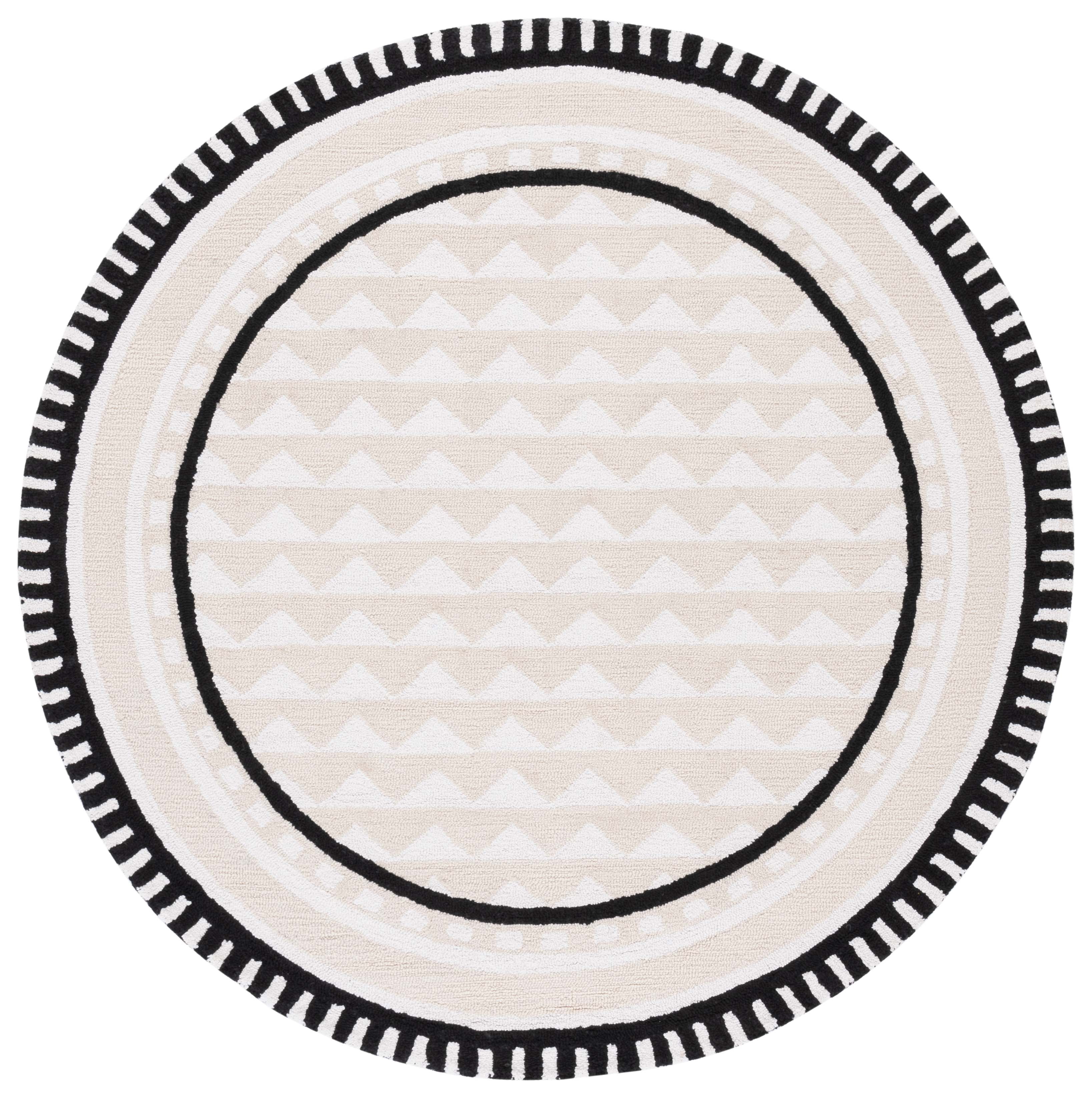 SAFAVIEH Capri Jampa Southwestern Area Rug, Ivory/Beige, 6' x 6' Round