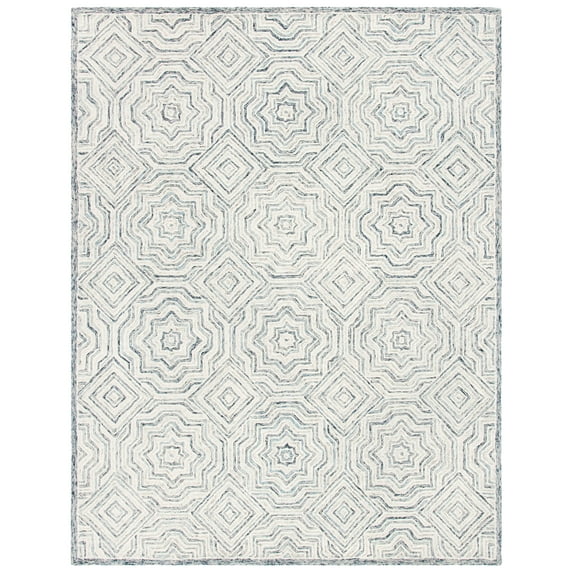 SAFAVIEH Capri Layla Geometric Wool Area Rug, Beige/Blue, 9' x 12'
