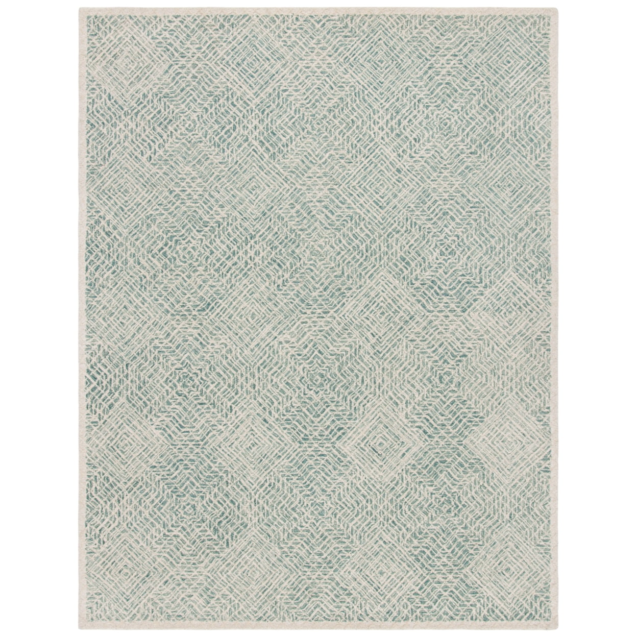 Capri Blue and Ivory Hand-Tufted Wool Area Rug 3' x 5'