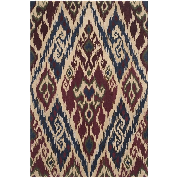 SAFAVIEH Capri Merrilyn Damask Wool Area Rug, Blue, 6' x 9'