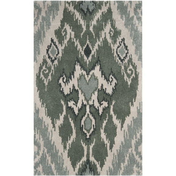 SAFAVIEH Capri Merrilyn Damask Wool Area Rug, Multi/Grey, 3' x 5'
