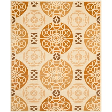 SAFAVIEH Capri Mortimer Geometric Wool Area Rug, Gold/Multi, 6' x 9'