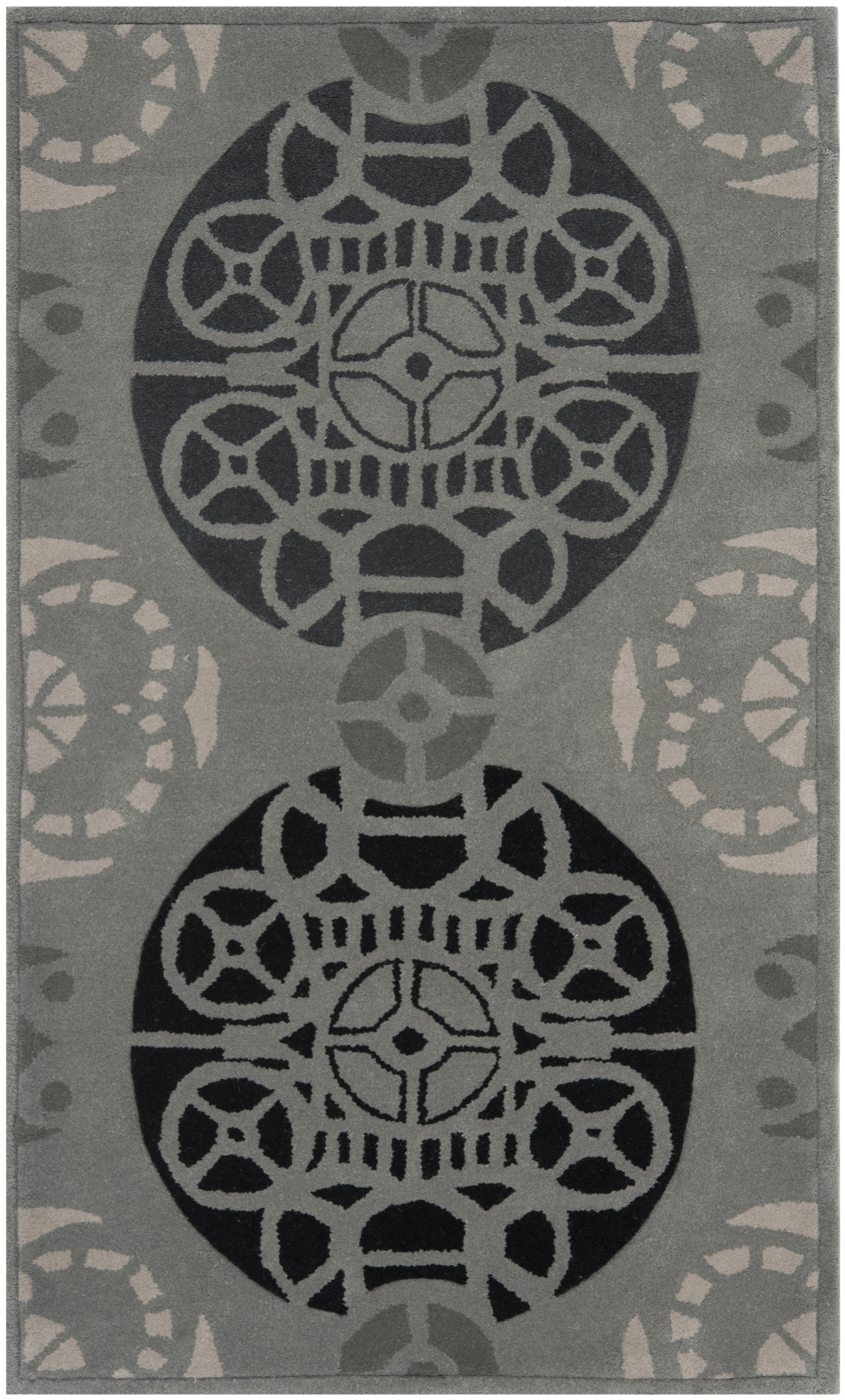 Eleganza Gray Silk-Inspired Hand-Tufted Wool 3' x 5' Area Rug