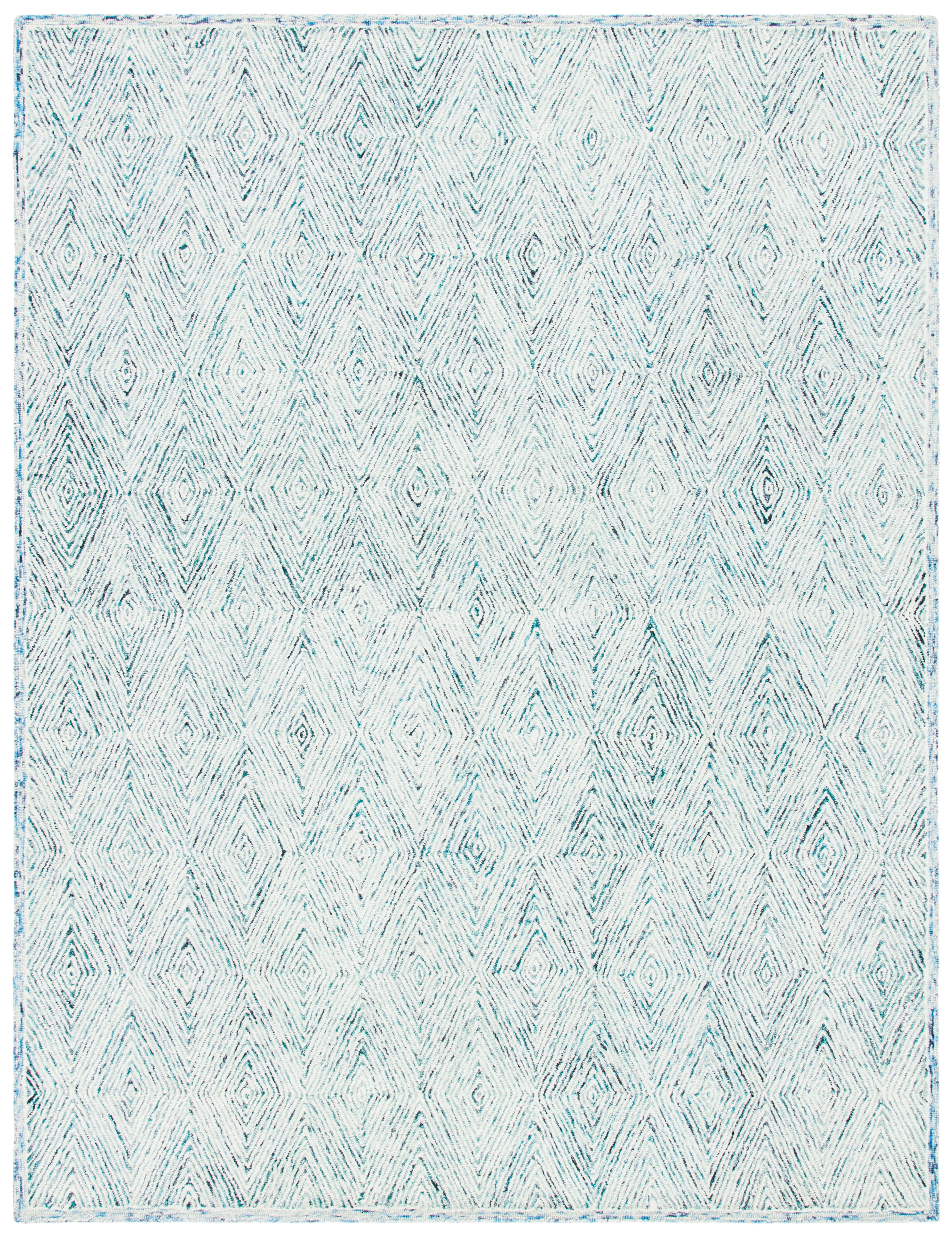 Elegant Capri Blue Hand-Tufted Wool & Viscose 9' x 12' Area Rug