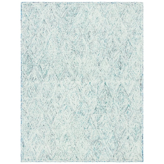 SAFAVIEH Capri Nicholas Diamond Wool Area Rug, Blue/Ivory, 9' x 12'