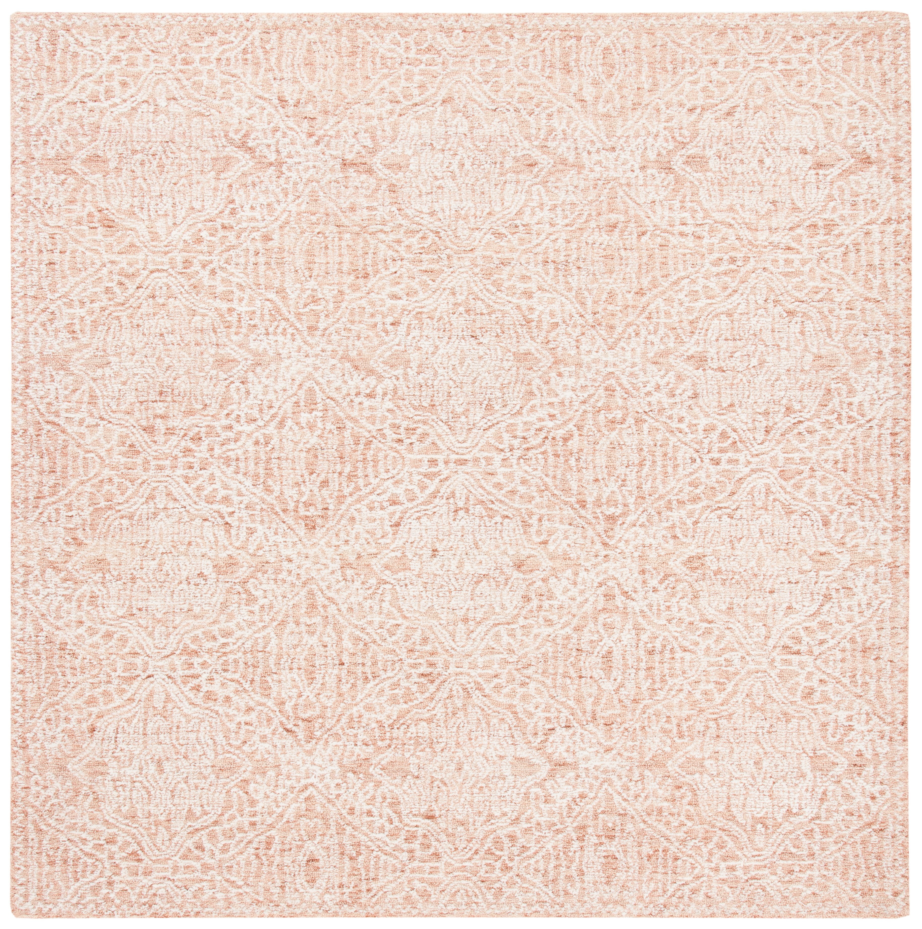 SAFAVIEH Capri Oralee Medallion Area Rug, Rust/Ivory, 7' x 7' Square
