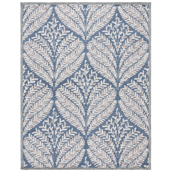 SAFAVIEH Capri Proinsias Leaves Wool Area Rug, Grey/Ivory, 11' x 15'