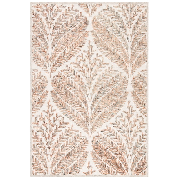 SAFAVIEH Capri Proinsias Leaves Wool Area Rug, Ivory/Brown, 2' x 3'