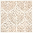 thumbnail image 1 of SAFAVIEH Capri Proinsias Leaves Wool Area Rug, Ivory/Brown, 5' x 5' Square, 1 of 10