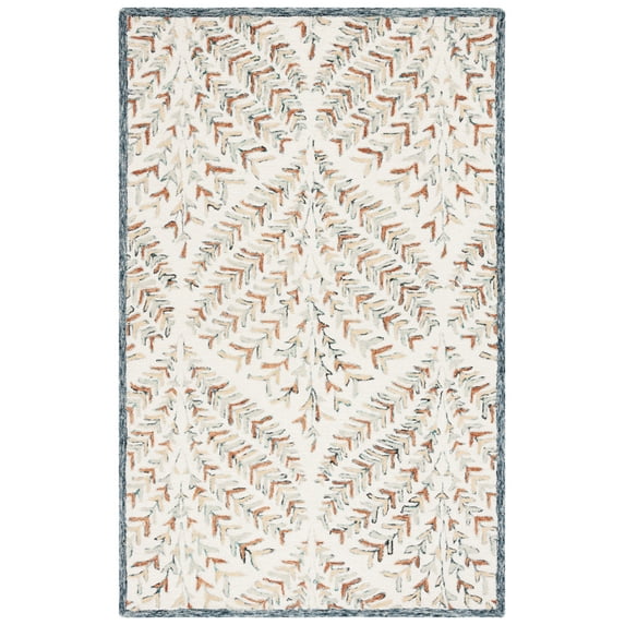 SAFAVIEH Capri Proinsias Leaves Wool Area Rug, Ivory/Green, 2' x 3'
