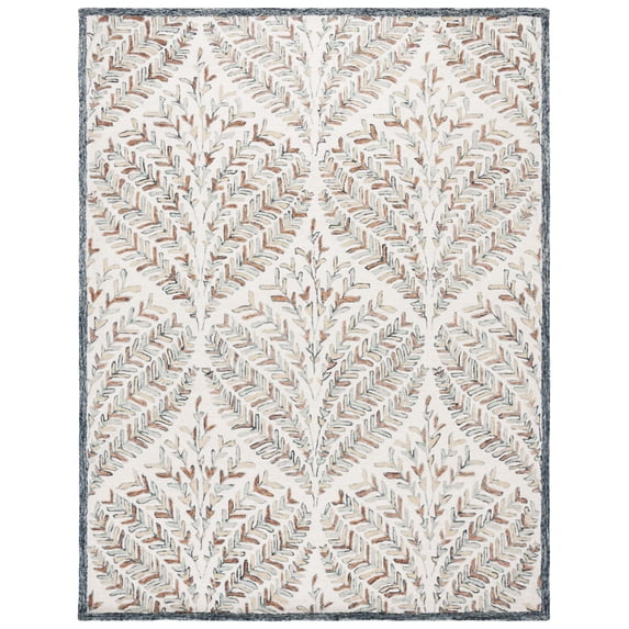 SAFAVIEH Capri Proinsias Leaves Wool Area Rug, Ivory/Green, 8' x 10'