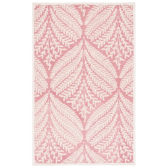 SAFAVIEH Capri Proinsias Leaves Wool Area Rug, Pink/Ivory, 2' x 3'