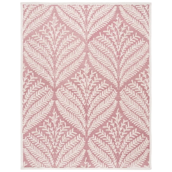 SAFAVIEH Capri Proinsias Leaves Wool Area Rug, Pink/Ivory, 8' x 10'