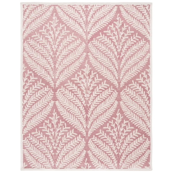 SAFAVIEH Capri Proinsias Leaves Wool Area Rug, Pink/Ivory, 8' x 10'