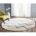 thumbnail image 1 of SAFAVIEH Capri Robynne Chevron Wool Area Rug, Blue/Ivory, 7' x 7' Round, 1 of 5