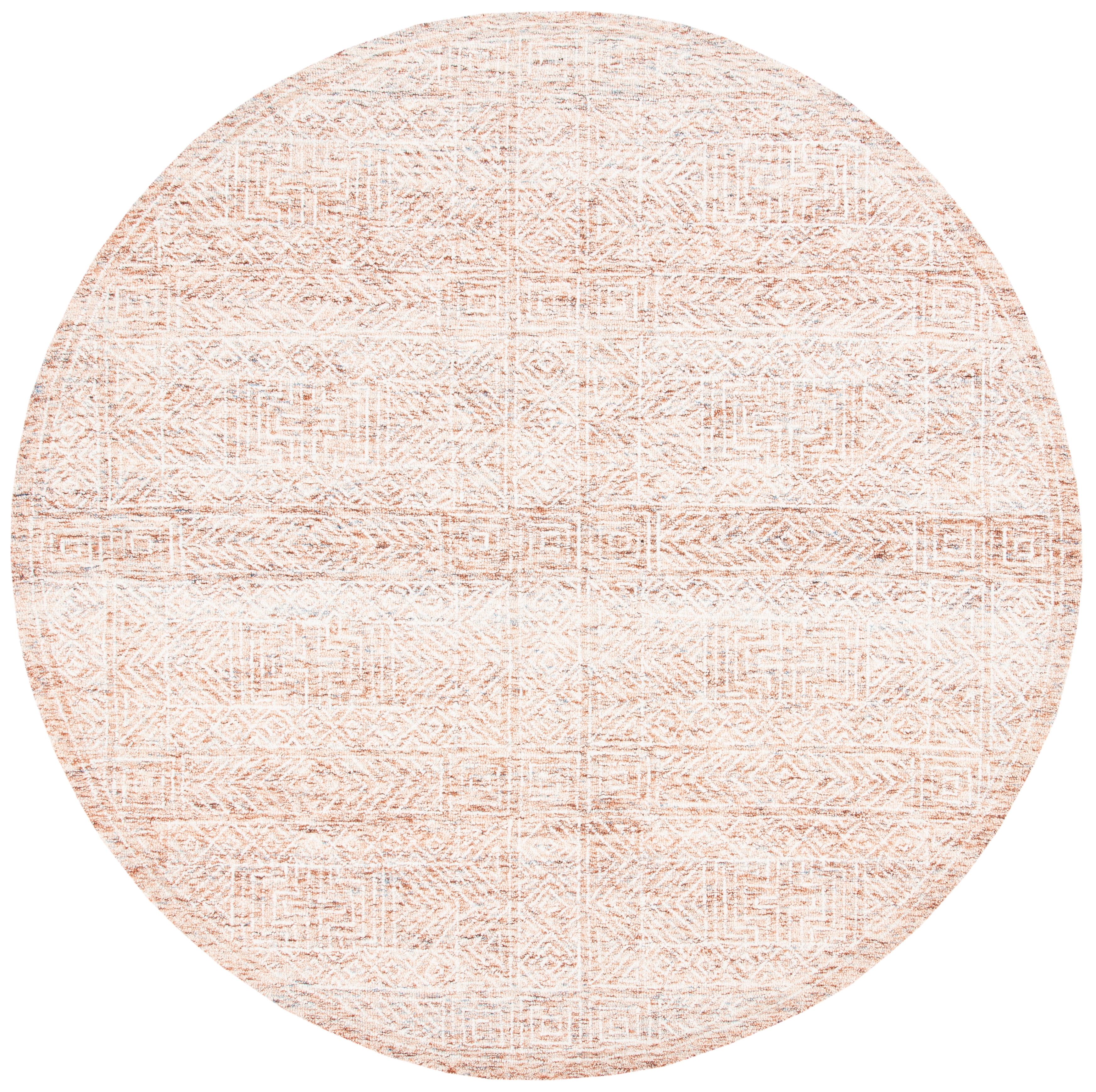 SAFAVIEH Capri Sabrina Aztec Wool Area Rug, Brown/Beige, 7' x 7' Round