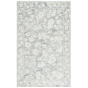 SAFAVIEH Capri Serenity Floral Wool Area Rug, Blue/Ivory, 4' x 6'