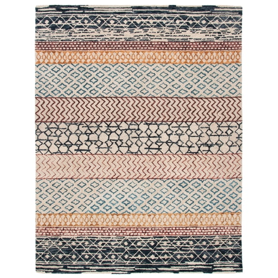 SAFAVIEH Capri Tobin Southwestern Area Rug, Ivory/Charcoal, 11' x 15'