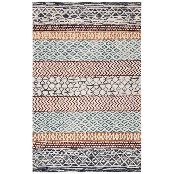 SAFAVIEH Capri Tobin Southwestern Area Rug, Ivory/Charcoal, 2'3" x 4'