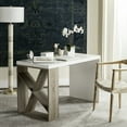 thumbnail image 1 of SAFAVIEH Carlene 47" Width Modern Scandinavian Side Storage Lacquer Desk, White/Light Grey, 1 of 7