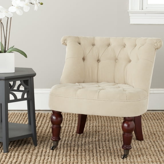 SAFAVIEH Carlin Tufted Chair Natural Cream