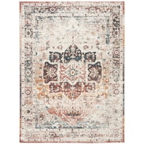 SAFAVIEH Carlyle Anne Medallion Area Rug, Ivory/Blue, 5'3" x 7'6"