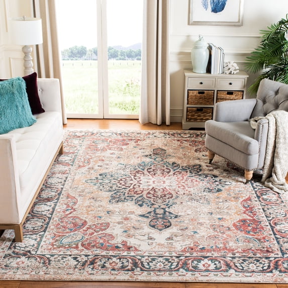 Safavieh Carlyle Blaine Medallion Area Rug, Ivory/Burgundy, 8' x 10'