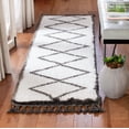 thumbnail image 1 of SAFAVIEH Carmella Christopher Geometric Polyester Shag Runner Rug, Cream/Gray, 2'2" x 8', 1 of 10