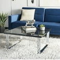 thumbnail image 1 of SAFAVIEH Carmen Modern Glam Square Coffee Table, Black Marble/Chrome, 1 of 7