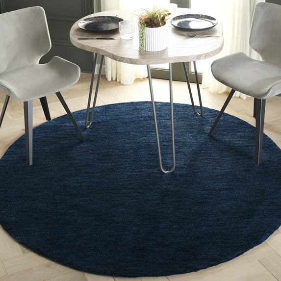 SAFAVIEH Carmine Eveleen Solid Area Rug, Turquoise, 6' x 6' Round