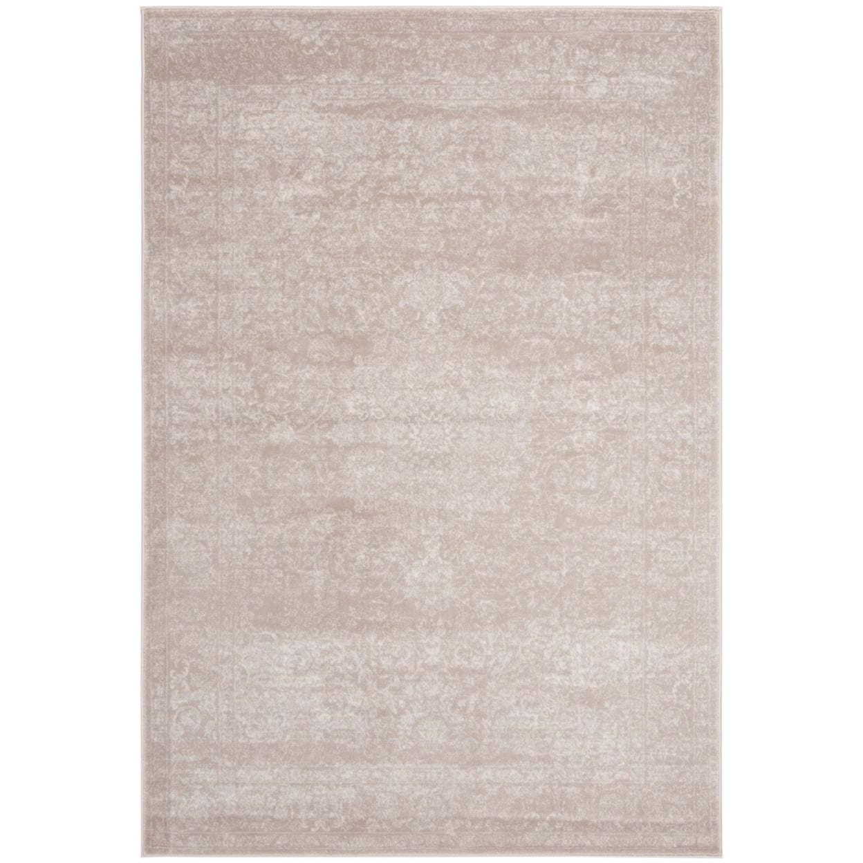 Light Beige Cream 5' x 7' Stain-Resistant Synthetic Area Rug