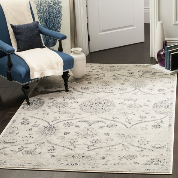 SAFAVIEH Carnegie Charlene Distressed Area Rug, Cream/Light Gray, 6'7" x 9'2"