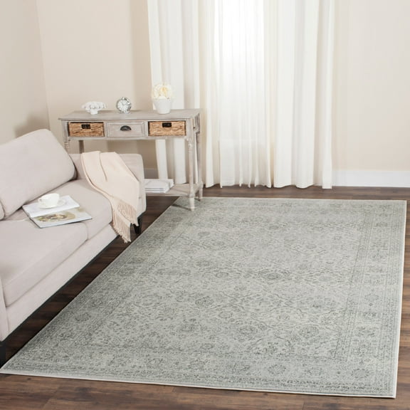 SAFAVIEH Carnegie Cherette Traditional Area Rug, Light Grey/Grey, 4' x 6'