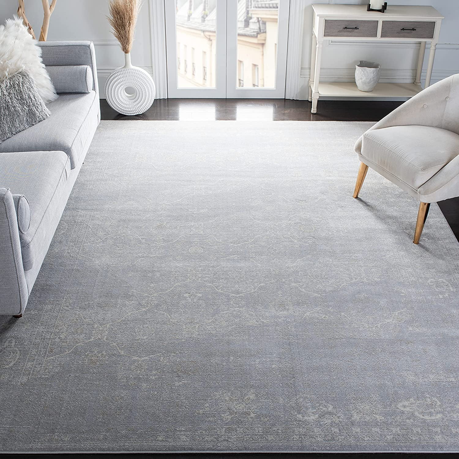 SAFAVIEH Carnegie Collection Accent Rug 3' x 5', Light Grey & Grey