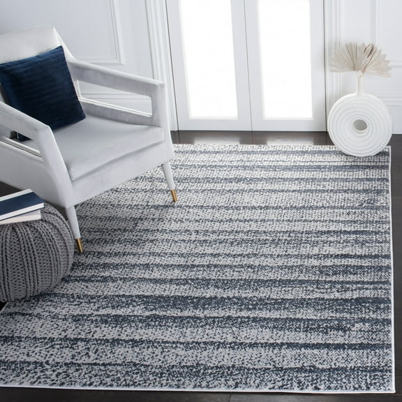 SAFAVIEH Carnegie Constantina Striped Area Rug, Gray/Navy, 5'1" x 7'6"