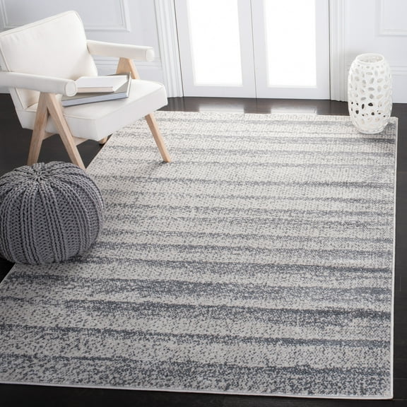 SAFAVIEH Carnegie Constantina Striped Area Rug, Ivory/Gray, 3' x 5'