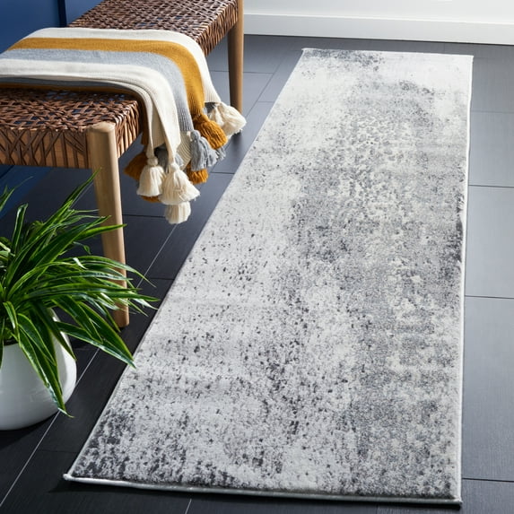 SAFAVIEH Carnegie Jaye Modern Runner Rug, Ivory/Gray, 2'3" x 8'