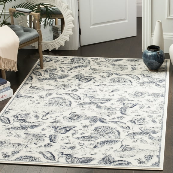 SAFAVIEH Carnegie Lauressa Distressed Area Rug, Cream/Light Gray, 3' x 5'