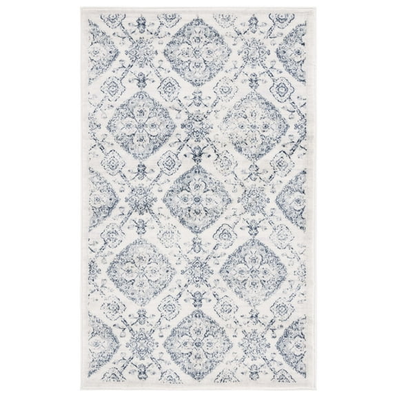SAFAVIEH Carnegie Rosalynne Geometric Area Rug, Cream/Light Grey, 3' x 5'