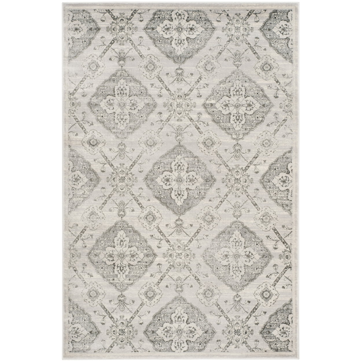 Gray Hand-Knotted Synthetic Stain-Resistant 4' x 6' Rug