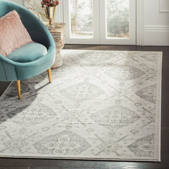 SAFAVIEH Carnegie Rosalynne Geometric Area Rug, Silver/Gray, 9' x 12'