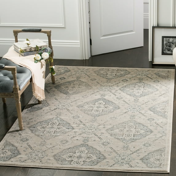 SAFAVIEH Carnegie Rosalynne Geometric Area Rug, Taupe/Light Blue, 6'7" x 9'2"