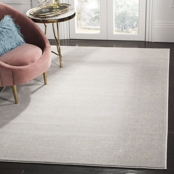 SAFAVIEH Carnegie Samantha Oriental Area Rug, Light Grey/Cream, 6'7" x 9'2"