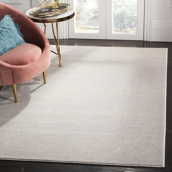SAFAVIEH Carnegie Samantha Oriental Area Rug, Light Gray/Cream, 6'7" x 9'2"