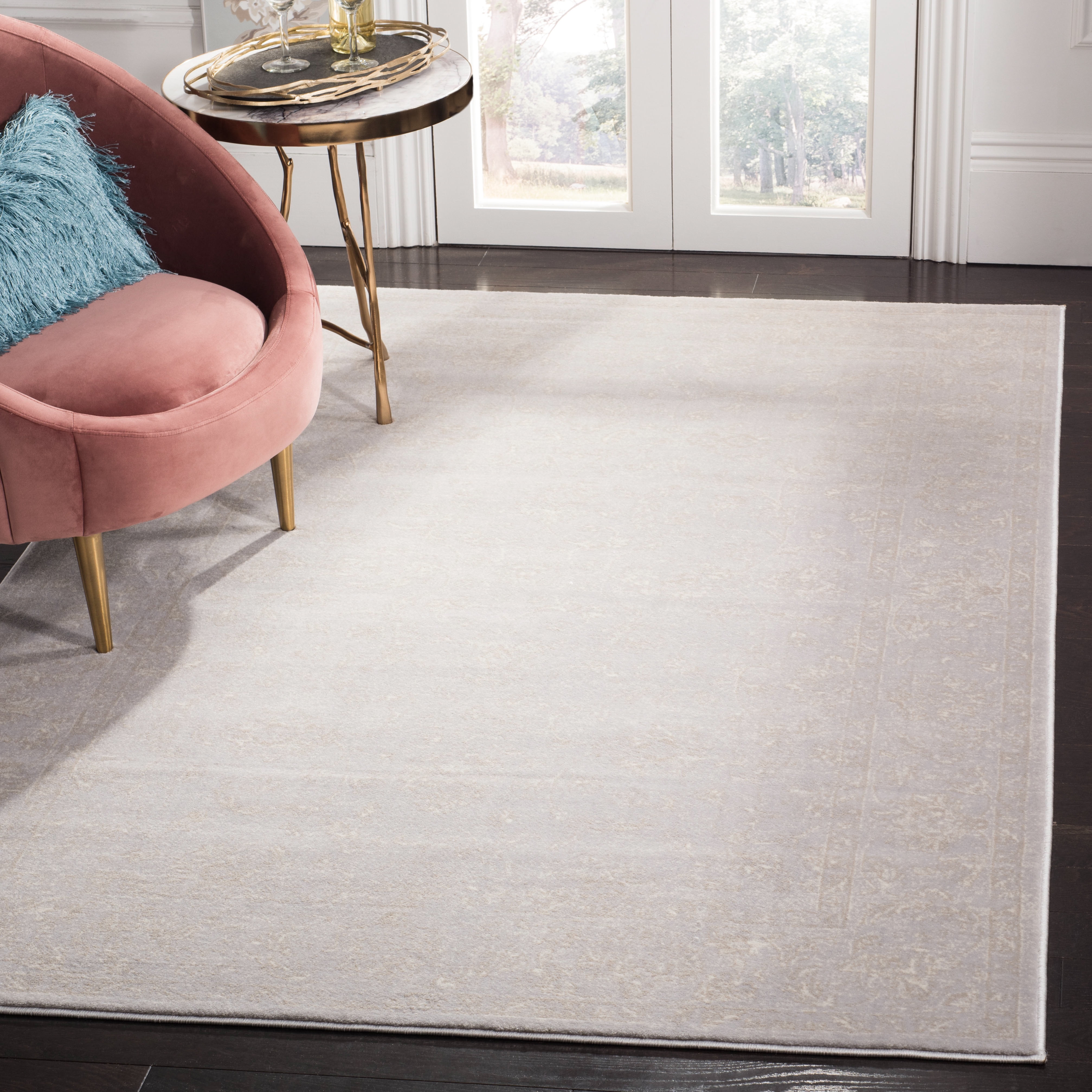 SAFAVIEH Carnegie Samantha Oriental Area Rug, Light Gray/Cream, 9' x 12'