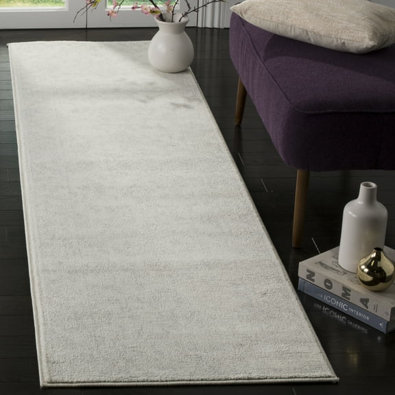 SAFAVIEH Carnegie Samantha Overdyed Bordered Runner Rug, Cream/Light Grey, 2'3" x 12'